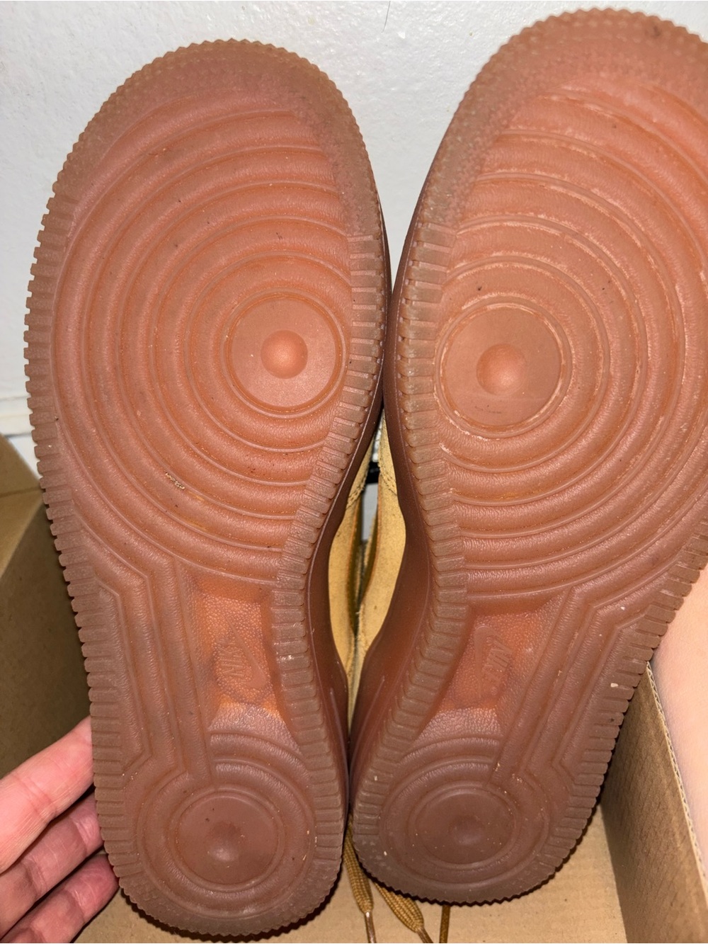 Nike Air Force size 5 youth Wheat Suede Sneakers - Tan - Picture 6 of 7